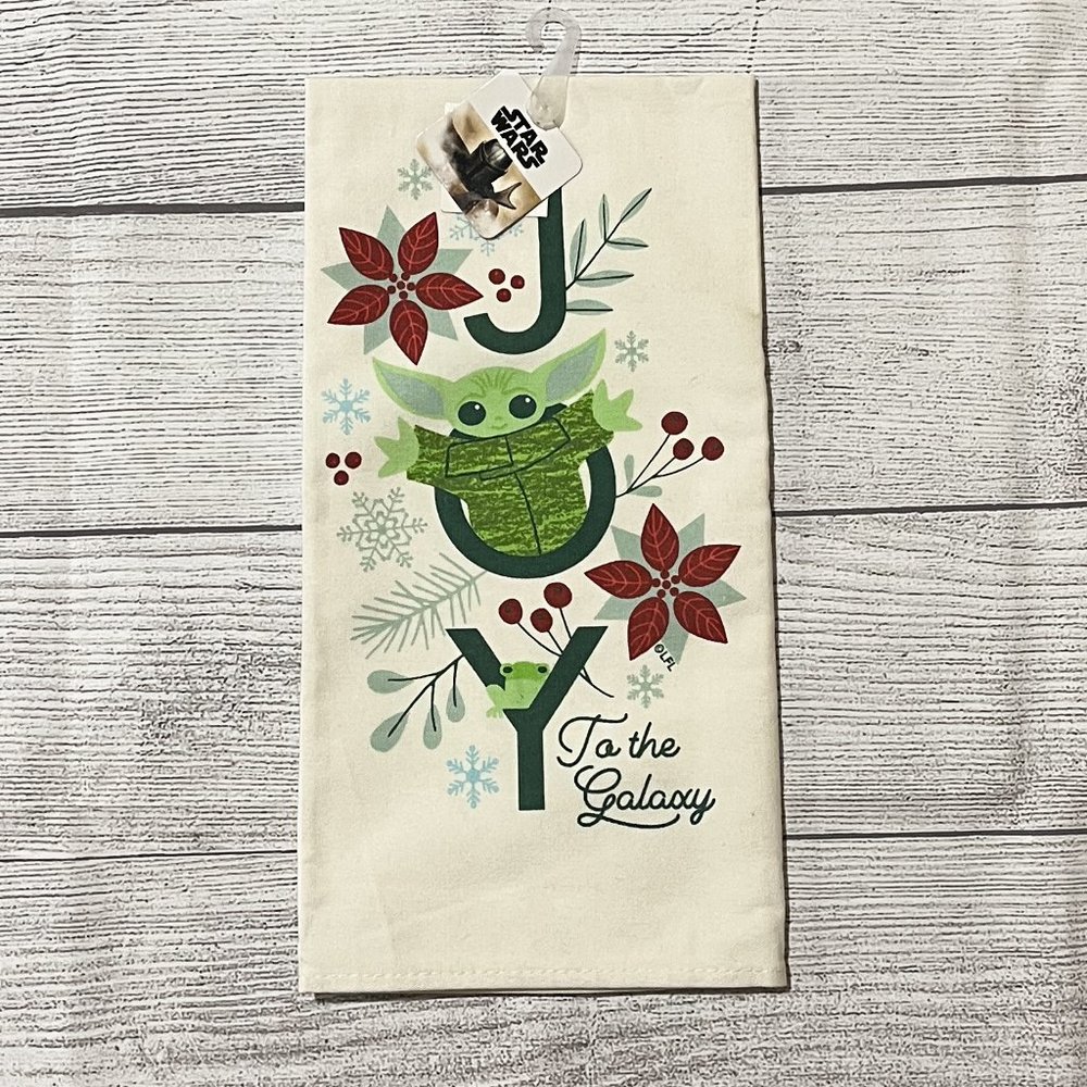 Star Wars The Mandalorian BABY YODA / GROGU Christmas Tea/Dish Towel NWT